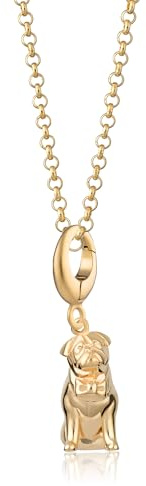 Lily Charmed 18 Karat vergoldete Mops-Halskette mit 45,7 cm langer Kette, Metall