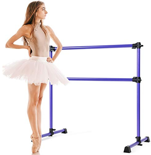 GOPLUS Barra de Ballet Clásica Doble de Altura Ajustable 7-112 cm y Extraíble, para Ballet, Gimnasia, Streching, Carga Máxima 50 kg, 123 x 71 x 119 cm