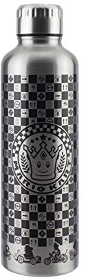 Paladone Bouteille métallique Mario Kart Nintendo, 24 x 7 x 7 cm, 500 ml 676NIN006 Argenté