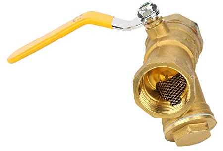 BOROCO Kugelhahn mit Schrägfilter 1 Zoll ig ag, Messing Kugelhahn Siebfilter Kugelhahn BSP DN25 Innengewinde für Wasser Gas Öl