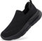 STQ Slip on Trainers Women Orthopedic Walking Shoes Arch Support Sneakers Lightweight Comfortable Mesh Memory Foam Tennis for Plantar Fascitis Nursing All Black 5 UK/7 US