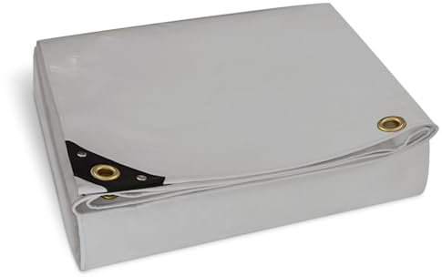 NEMAXX® Premium Abdeckplane Wasserdicht [150x500cm] – UV Beständige [450g/m²] LKW Plane mit Ösen, PVC Gewebeplane für Holz, Garten, Dach & BAU – Winterfeste Schutzplane – Grau – 7,5m²