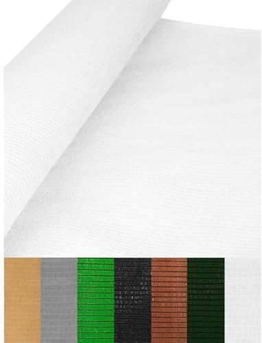 Jardin202 - Malla de ocultación 110gr/m² | Sombra y privacidad en tu jardín | Premium | Ideal para Vallas y barandillas | 2 x 100 Metros (Blanca)