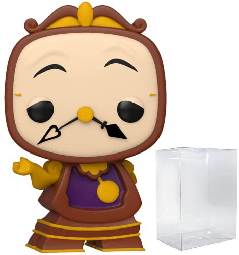 POP Disney: La Bella y la Bestia - Cogsworth Funko Pop! Figura de vinilo (incluye funda protectora de caja POP compatible), multicolor, 3.75 pulgadas