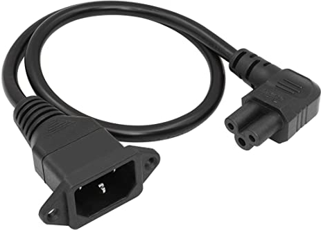 Schalttafelmontage C14 auf 90 Grad C5 PDU Stromversorgungskabel YACSEJAO IEC 320 C14 Stecker auf rechtwinklige 3-polige C5 Buchse Verlängerungskabel für Monitor Computer (50CM)