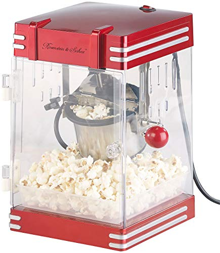 Rosenstein & Söhne Kino Popcorn Maschine: Retro-Popcorn-Maschine Theater im 50er-Jahre-Look, Versandrückläufer (Popcornmaschine süßes Popcorn, Profi-Retro-Popcorn-Maschine, Geburtstag)