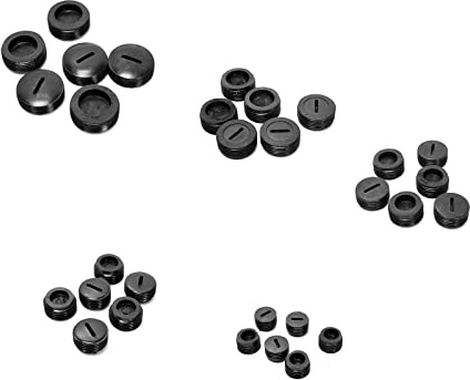 60Pcs Black Carbon Brush Plastic Cover Thread 9.8mm-19.8mm OD Caps Set