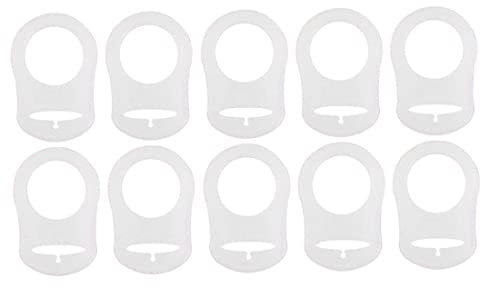 10pcs Baby Dummy Portaciuccio Morbido Silicone Pulsante Anello Ciuccio Clip Pratico Adattatore Ciuccio Pulsante Bianco Anello Ciuccio Clip Anello Stile Portaciuccio Pulsante Adattatore Ciuccio