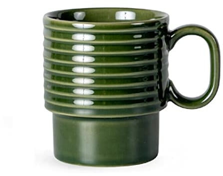 Sagaform Coffee & More Kaffeebecher 2-teilig aus Steinzeug in der Farbe Grün 25cl, Maße: 12cm x 8cm x 9cm, 5018370