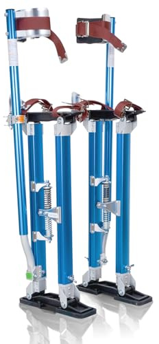 iElyiEsy Zancos de aluminio para paneles de yeso de 18 a 30 pulgadas, altura ajustable, para pintura de yeso, acabado de ramas o limpieza, azul