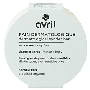 Avril - Pain Dermatologique Bio - Sans Savon, pH Neutre - Visage & Corps - Tous Types de peaux, Même Sensibles - 100% d'Origine Naturelle - Fabriqué en France - Certifié Bio Ecocert - 65g