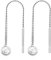 NKlaus Paar Durchzieher Ohrhänger 925 Silber 4,5mm Zirkonia weiß hängende Ohrringe 13468