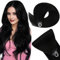 Easyouth Echthaar Extensions Microring Schwarz Echthaar Microring Extensions Pechschwarz Microring Echthaar Extensions 50 cm 50g #1