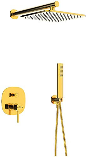 KOLMAN Unterputz Duschset Armatur Brausearmatur Gold POLA Komplettes Duschsystem