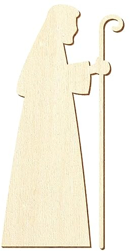 Holz Krippenfigur - Betender Josef V2 - Deko Basteln 5-50 cm, Pack mit:100 Stück, Höhe (Size):33cm hoch