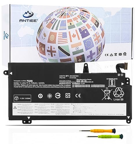 ANTIEE 01AV435 01AV436 Laptop Battery Compatible with ThinkPad 13 Chromebook/ThinkPad 13 1st 2nd Gen/ThinkPad S2 Gen 1 Gen 2 01AV436 01AV437 01AV400 01AV401 01AV402 SB10K97592 SB10K97592 SB10 10K97