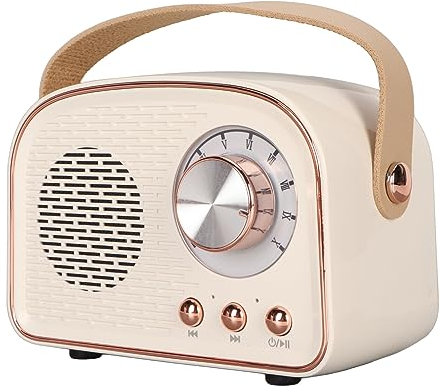 Altavoz Bluetooth Retro, Decoración Vintage, Mini Altavoz Inalámbrico Portátil Bluetooth 5.0, Lindo Estilo Antiguo para Cocina, Escritorio, Dormitorio, Oficina, Fiesta Al Aire