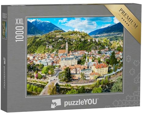 Puzzle 1000 Teile XXL „Stadtzentrum von Meran aus der Luft, Südtirol, Italien“ – aus der Puzzle-Kollektion Italien