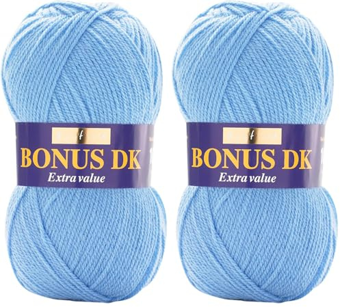 Sirdar Hayfield Bonus DK Double Knitting, Bluebell (969), 100g (Pack of 2)