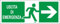 M-ITALY CARTELLO SEGNALETICO UNI - USCITA DI EMERGENZA A DESTRA CON SCRITTA - Adesivo Extra Resistente, Pannello in Forex, Pannello In Alluminio (60x25, Alluminio)