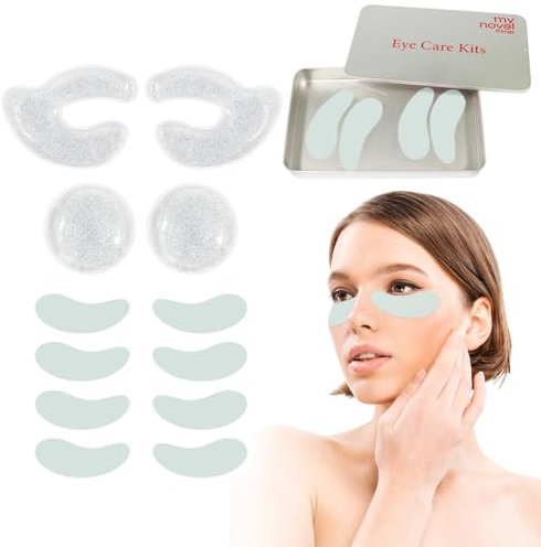my novel things 12 Stück Augenpads, Augenpads Gegen Augenringe, Wiederverwendbare Augenpads Set, Eye Patches, kühlende Augenpads, Gel augenpads und Silikon Augenklappen, Augenringe Entfernen