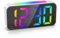 ORIA Digitaler Wecker, 6,9 Digital Moderne Tischuhr mit 2 Alarme, 3 Lautstärkestufen, Einstellbare Helligkeit, 10 Nachtlichtmodi, 8 RGB-Zeitanzeige, 12/24H, Snooze, für Schlafzimmer, Büro