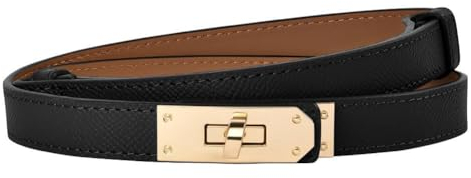 flintronic Damen Skinny Ledergürtel, Schmaler Dünner Gürtel Taillengürtel für Damen, Klassisch Taillengürtel Dekorativen Gürtel, Ledergürtel Verstellbarer für Kleider Hosen Jeans