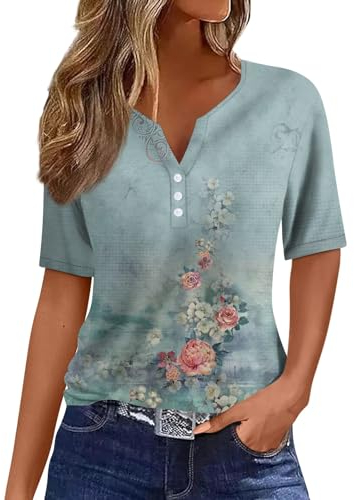 Temu Shop Kleidung Damen Blusen & Tuniken Für Damen Elegante Oberteile Damen Langarm Shirts Damen Damen Tshirt Kurzarm Damen Tshirt Elegant Schlupfbluse Damen Dirndlbluse Schwarz (Light Blue, XL)