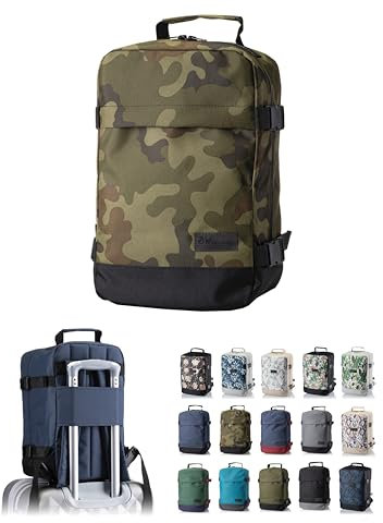 Handgepäck Rucksack für Ryanair Eurowings 40x20x25 40x30x20 [Handgepäckrucksack] Flugzeug Reisetasche Boardgepäck Bordcase Reiserucksack Kabinenkoffer Weekender (camouflage-schwarz, 40x20x25 cm 20L)
