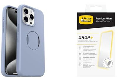 OtterBox OtterGrip Symmetry Apple iPhone 15 Pro Max - You Do Blue - Blue with Premium Tempered Glass Protector
