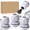 M20 20mm IP68 Waterproof Adjustable Cable Glands, for 6mm - 12mm Cables, Plastic Nylon Compression Cable Gland Connectors with Sealing Plug, Locknut and Washer