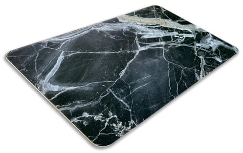 Pagnanno. Chopping Board-Catering Cutting Set-Kitchen Board-Glass Worktop Savers-Sink Chopping Board-Large-Worktop Protectors Heat Resistant-Marble Effect (Design 9B, 40 x 30 cm (Pack of 1))