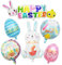 KOBOKO Ostern Deko Folienballon, 6 Stk Osterhasen Luftballon Set, Hasen Deko Ostereier Helium Luftballons, Osterdeko Hase Ballon, Kaninchen Helium Ballons Ostern Party Deko, Hase Luftballon Geburtstag