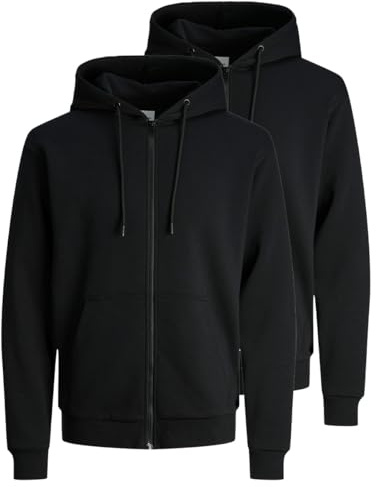 JACK & JONES - Bradley - Sweatjacke/Hoodie - 2er Pack (M Schwarz)