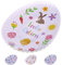 Cepewa Gebäckteller Osterei 4er Set | Metall 18x24x2,5cm Eiform | Osterdekoration 2 Motive Ostereier Osterhase Blumen Karotten (4er Set Gebäckteller Osterei)