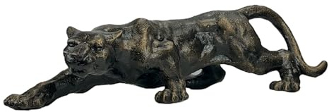Panther Cougar Attack Stance Gusseisen-Metall-Kunststatue, Skulptur, 41,5 cm