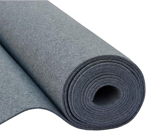 Fabreco Soft Filz Meterware 3mm Dicke (5 M x 150 cm) | Weicher Filzstoff Meterware | Filz zum Basteln, Dekoration & DIY | Bastelfilz 3mm für Polster, Tischläufer, Filzmatte & Filzunterlage (Grau)