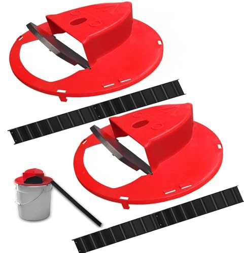 Mofarbe Mäusefalle Eimer mit Klappdeckel, Mausefalle, Eimer für drinnen und draußen, humane Mausefalle, Eimer mit automatischer Rückstellung, 1,8 l Eimer kompatibel (rot)
