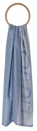 LIU JO Sciarpa donna stola jacquard logo nero CS25LJ08 2A5004 T0300