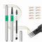 4 Fork Tip Eyebrow Pen - Waterproof Brow Pencil with Ultra-Fine Tips, Smudge-Proof & Sweatproof, Natural Hair-Like Strokes, Beginner-friendly(Includes Eyebrow Stencils & Brush)(Light Brown)