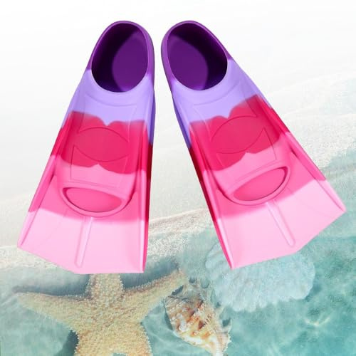 yotutun Swim Fins, Flippers Kids Swimming Flippers Silicone Short Fins for Swimming Comfortable Swim Training Fins for Children Girls Boys Lap Diving Pool