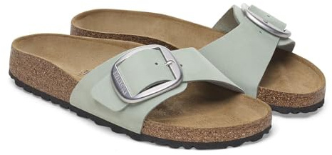 Birkenstock Madrid Big Buckle Nubuk Leather Pure Sage Normale Weite Gr. EU 39