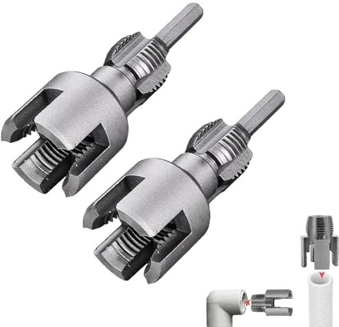 Utensile per filettare tubi interni ed esterni 2 in 1, infila tubi interni ed esterni per tubi in PVC/PPR, filettature di precisione a prova di perdite, impianti idraulici fai da te e professionali