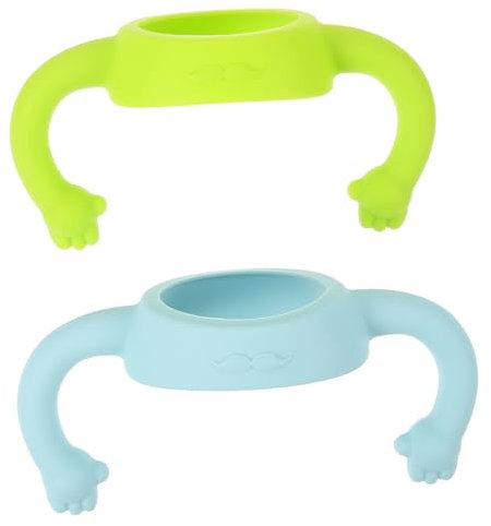 JUMPLAWN 2pcs Silicone Bottle Handles for Boy Girl Newborn Bottle Handle Portable Bottle Grip for Milk Bottle Boy Girl Bottle Handles Boys and