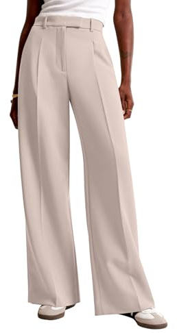 NIMIN Damen Klassische Hose Nmkz312 | Plissierte Palazzo-Hosen, Business-Casual-Outfits, formelle Büroalltagskleidung, professionelle Lehrerhose für