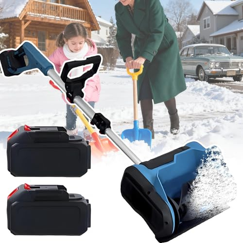 forplubossmmp Electric Shovel For Snow Removal 21v Battery – 7.2lb Snow Pusher Electric, Clears 12.2 Path And 6 Depth Snow Removal Machine, Adjustable Handle Snow Shovel For Steps & Decks