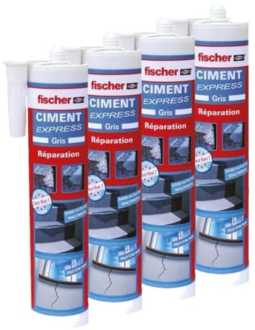 fischer - Ciment Express gris prêt à l'emploi - 1 cartouche de 310ml (Lot de 4)