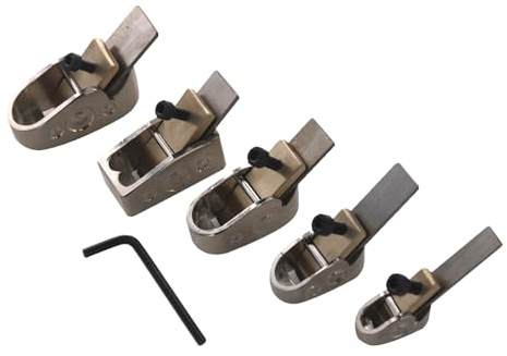 Jeffergarden Raboteuses à Pouce pour Violon, Ensemble d'outils de Mini Plan à Main à Semelle Incurvée, 5 Tailles, Accessoires d'instruments en Bois de Bricolage pour Violon Alto Violoncelle (SILVER)