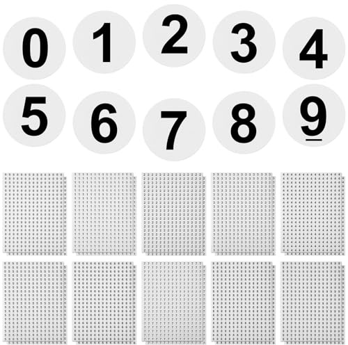 Gadpiparty 6000pcs Round Number Stickers White Paper Labels Easy to Stick and Removable Design for Indoor Use Sealing on Envelope and Wrapping for Office and Home Organization