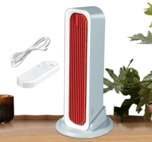 Arrovarp Small Tower Fan, 31.5x7.8cm Bladeless Tower Fan, 3-Speed Silent Towers Fans For Sleeping With Remote Control, Oscillating Towers Fans, Rechargeable 4000 MAh Electric Cooling Fanes For Bedroom
